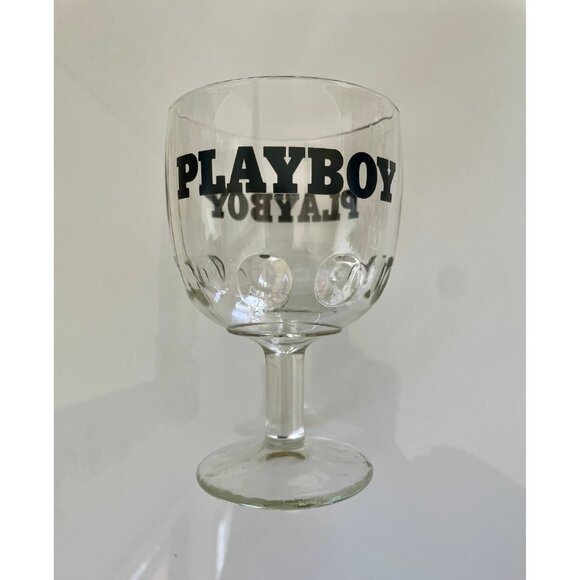 Vintage Beer Glass, PLAYBOY 1970s Beer Goblet, Beer Glass, Dimpled Glass - Picture 3 of 10